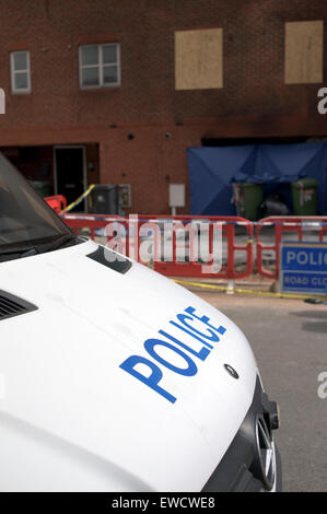 Langley Mill, Derbyshire, UK. 23rd June, 2015. Three men have  arrested on suspicion of murder following a house fire that killed three people . Credit:  IFIMAGE/Alamy Live News Stock Photo