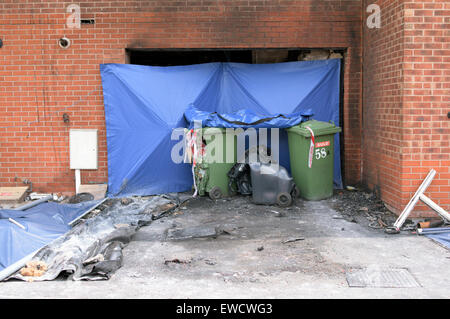 Langley Mill, Derbyshire, UK. 23rd June, 2015. Three men have  arrested on suspicion of murder following a house fire that killed three people . Credit:  IFIMAGE/Alamy Live News Stock Photo