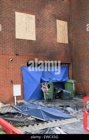 Langley Mill, Derbyshire, UK. 23rd June, 2015. Three men have  arrested on suspicion of murder following a house fire that killed three people . Credit:  IFIMAGE/Alamy Live News Stock Photo