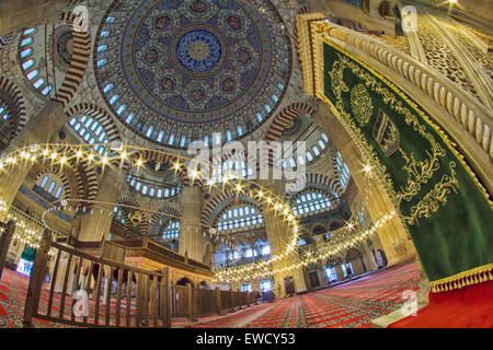 22.06.2015 Edirne / Turkey: Interior view from the Selimiye Mosque with amazing ceramics and tiles, built by Sinan the archtitet Stock Photo