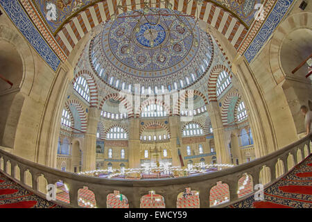 22.06.2015 Edirne / Turkey: Interior view from the Selimiye Mosque with amazing ceramics and tiles, built by Sinan the archtitet Stock Photo