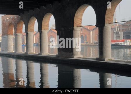 Venice , Italy, the Arsenal, dock of Gaggiandre Stock Photo