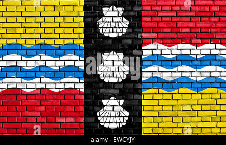 flag of Bedfordshire painted on brick wall Stock Photo