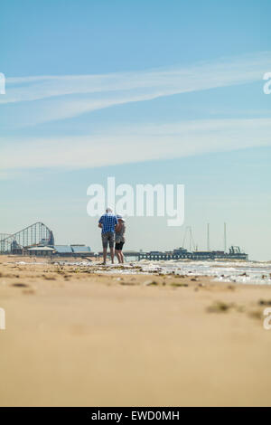 Blackpool, Lancashire, UK. 23rd June, 2015. UK weather. A lovely warm summer's day at the coast with people out enjoying the sunshine Credit:  gary telford/Alamy Live News Stock Photo