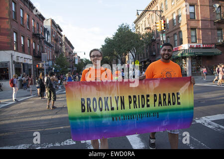 LGBT, Gay Pride Parade that annually takes place on 5th Avenue in Park Slope,  Brooklyn, NY. Stock Photo