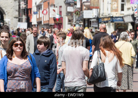 A crowded street in England Stock Photo