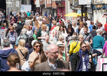 A crowded street in England Stock Photo