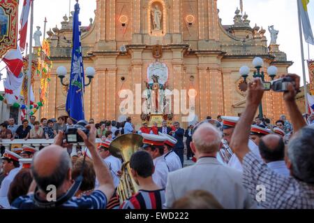 Religious festival in Fontana village Gozo Malta Stock Photo