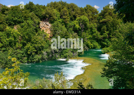 Skradinski Buk waterfalls in Krka National Park on Dalmatian Coast of Croatia Stock Photo