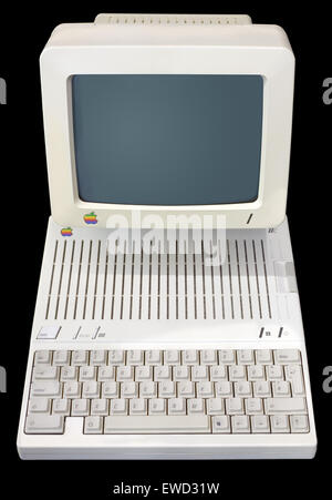 Zagreb, Croatia - January, 23th 2011: Exhibition, Child of technology - Electronic Computers. Front view of Apple IIc Computer r Stock Photo