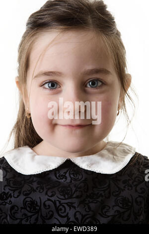 portrait of a young girl looking at the camera Stock Photo