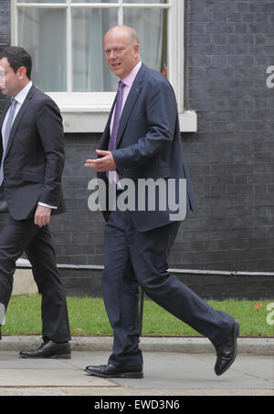 London, UK, 23rd June 2015: Chris Grayling seen in Downing Street in London Stock Photo