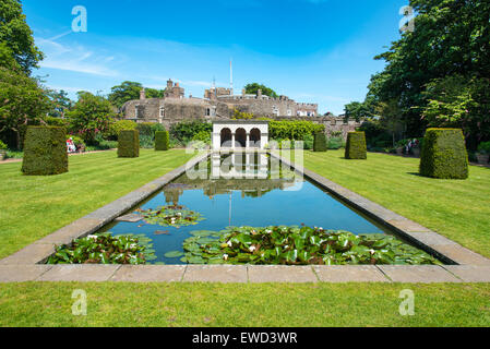 Long Pond in the Queen Mother's Garden at Walmer Castle, Kent, UK