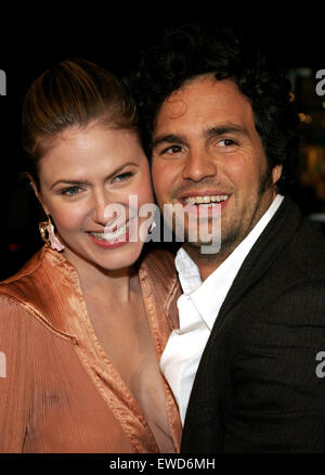 Sunrise Coigney and Mark Ruffalo attend the World Premiere of 'Rumor Has It' held at the Grauman's Chinese Theater in Hollywood. Stock Photo