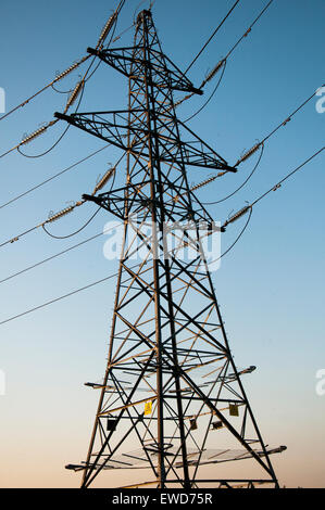 An electricity pylon by the River Trent at Trent Lock, Nottinghamshire England UK Stock Photo