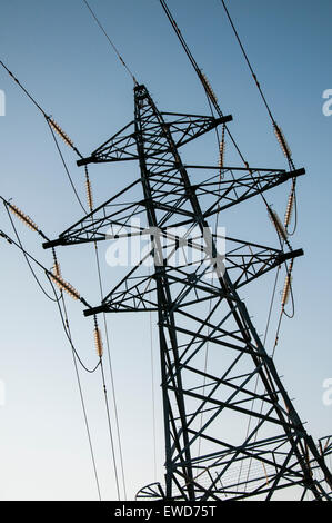 An electricity pylon by the River Trent at Trent Lock, Nottinghamshire England UK Stock Photo