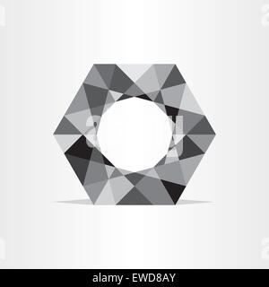 abstract polygon grayscale geometric black background hexagon Stock Vector