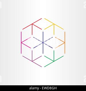 cubes in cube optical illusion design Stock Vector
