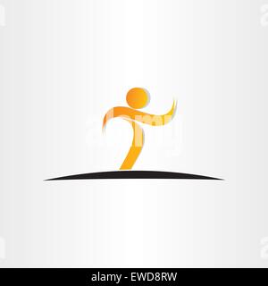 letter t man walking icon design Stock Vector