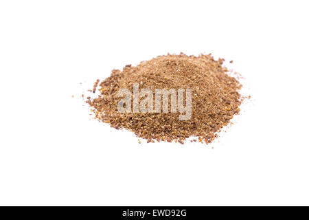 Crushed cumin isolated on white background. Stock Photo