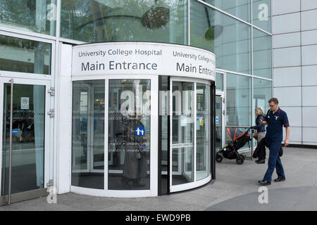 Main Entrance to University College Hospital London Stock Photo