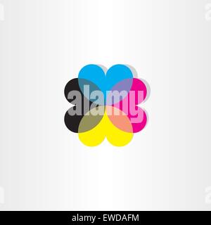 abstract hearts business icon design Stock Vector