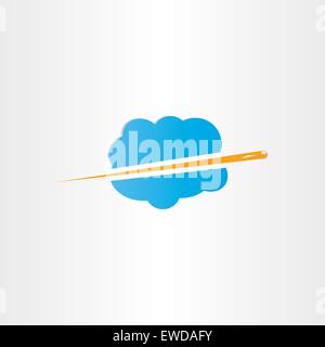 airplane flying through clouds icon design Stock Vector