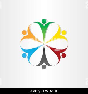 circle icon people teamwork symbol design Stock Vector