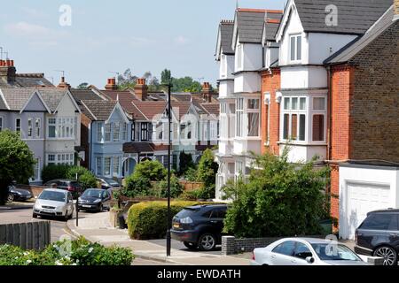 Terraced houses in Oxford road south Chiswick West London England UK Stock Photo