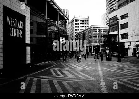 Westlake Center, in Seattle, Washington. Stock Photo