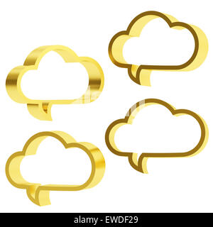 Cloud shaped text bubbles Stock Photo