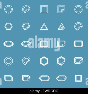 Label line icons on blue background, stock vector Stock Vector