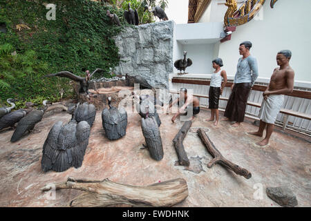 Vulture statues at Wat Saket (The Golden Mount) in Bangkok, Thailand Stock Photo