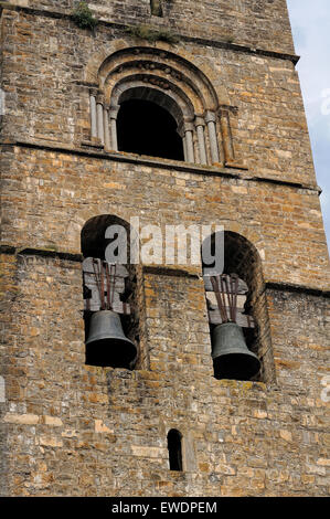 Bell tower of the collegiate church in Ainsa. Aragon. España. Stock Photo