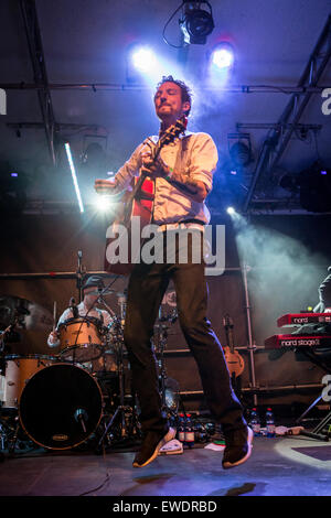 Segrate Milan Italy. 23th June 2015. The English folk singer/songwriter FRANK TURNER and his band The Sleeping Souls performs live at the music club Circolo Magnolia to present the new album 'Positive Songs For Negative People' Credit:  Rodolfo Sassano/Alamy Live News Stock Photo