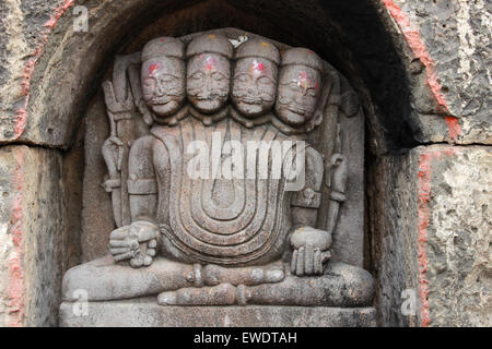 Lord Bramha, Shree Kshetra Mahuli Temple, Satara, Maharashtra Stock Photo