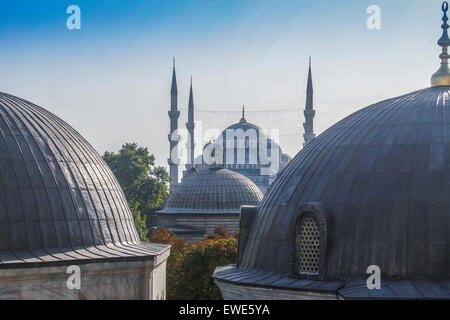 Blue mosque with view on domes Stock Photo