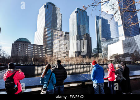 New York City,NY NYC,Manhattan,Lower,Financial District,National September 11 Memorial & Museum,911 9/11,plaza,pools,World Trade Center,centre,site,sk Stock Photo