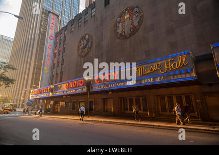 Cablevision controlled Radio City Music Hall in Rockefeller Center in Midtown Manhattan in New York on Tuesday, June 16, 2015. (© Richard B. Levine) Stock Photo