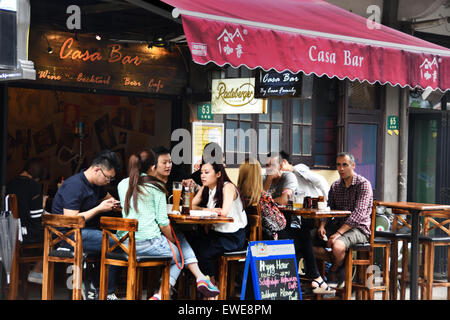 Julu Road Bar Street  ( French Concession  )  Shanghai China Chinese Stock Photo