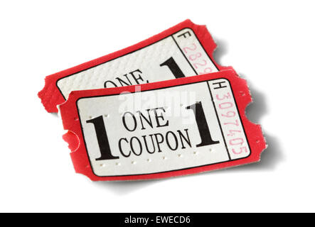 Admission coupon or ticket isolated on white Stock Photo
