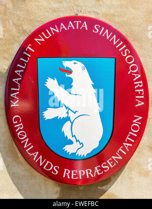Coat of arms of Greenland, Copenhagen, Denmark Stock Photo