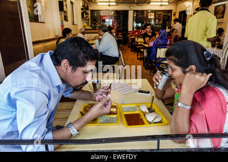Mumbai India,Tardeo,Jehangir Boman Behram Road,restaurant restaurants food dining cafe cafes,man men male,woman female women,couple,eating,interior in Stock Photo