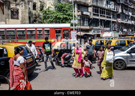 Mumbai India,Indian Asian,Tardeo,Jehangir Boman Behram Road,traffic,older slum condominium,residential,apartment,apartments,flat,flats,building,BEST b Stock Photo