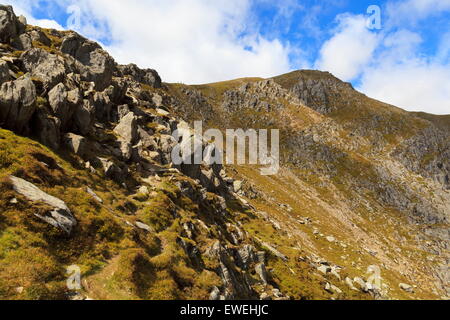 The summit of Pen Yr Ole Wen, Snowdonia Stock Photo