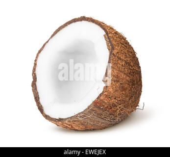 Half of coconut isolated on white background Stock Photo