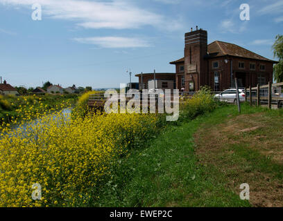 Curry Moor Pumping Station, Somerset, UK Stock Photo