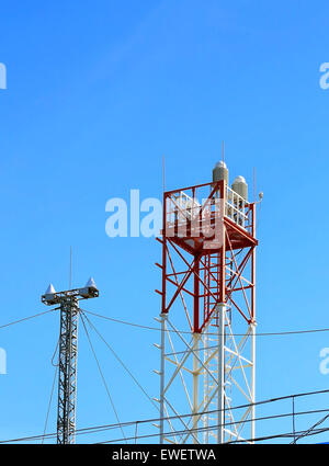 Mast with antenna for radio communication Stock Photo