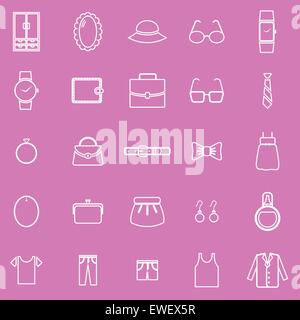 Dressing line icons on pink background, stock vector Stock Vector