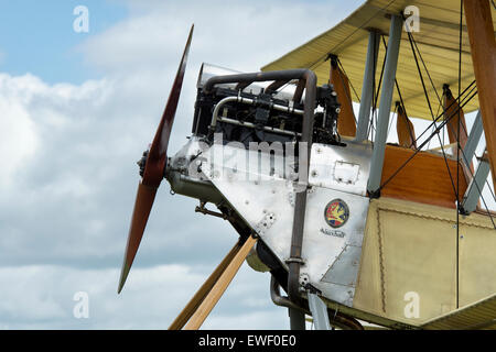 Royal Aircraft Factory BE-2 Biplane at Bicester flywheel festival. Oxfordshire, England Stock Photo